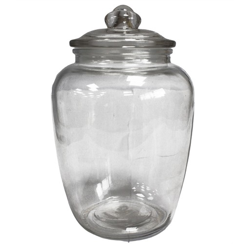 Glass candy jar with - candy,