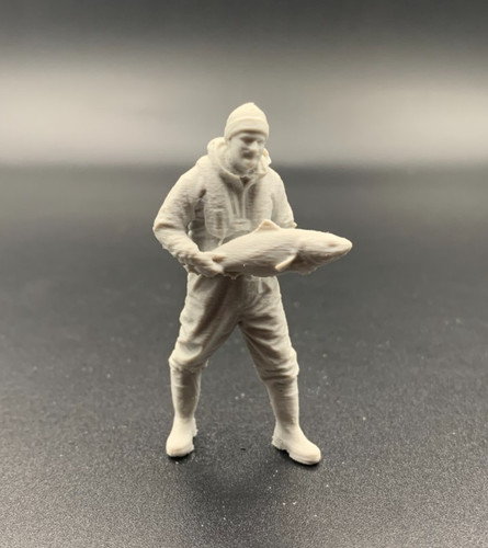 Fisherman figure model boat - fisherman,