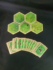 Settlers of Catan 5 Hex Tiles 19 Card Set Wool Sheep Expansion Parts Replacement