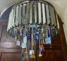 Contemporary chandelier in multicolored crystal and Murano glass