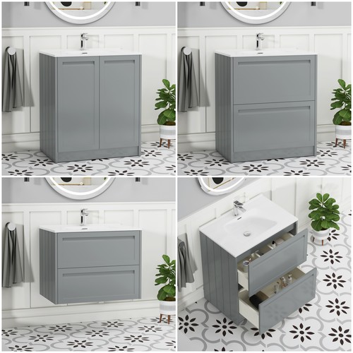 Grey vanity unit - vanity,