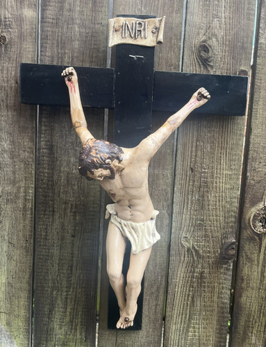 Antique french crucifix - antique,