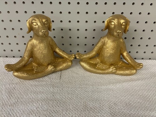 Meditating dog gold colored - meditating,