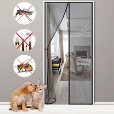 Magnetic Insect Door Screen Net Magic Mesh Curtain Mosquito Fly Bug Insect Black