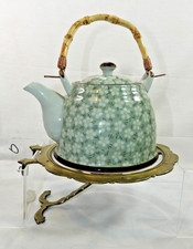 English Antique Georgian Brass Kettle Holder / Stand For Mounting In Fireplace