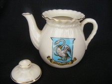 Swan Crested China Tea Pot -