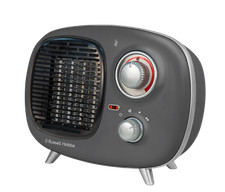 Russell Hobbs Retro Vintage Portable Grey Fan Heater 1500W RHRETPTC2001G