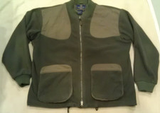 BERETTA Shooting Hunting Field Fleece Jacket Mens XL Shell Pockets FullZip Green