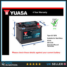 EFB Car Battery YBX7027 Yuasa