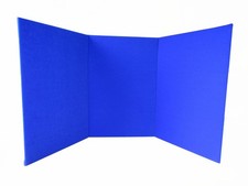 Portable Display Board Tri-fold (A2 Portrait) BLUE - for school, office, etc