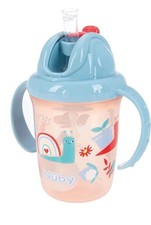 Nuby Flip & Sip Snail Baby Cup Straw Beaker Pink 6+ Months NEW