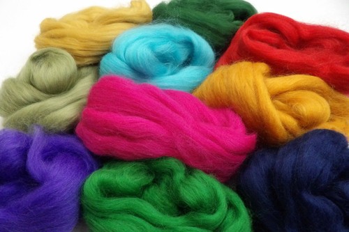 Merino wool tops mixed colours - wool,