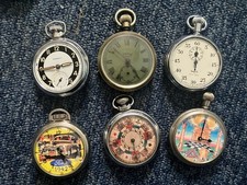 Lot Vintage Pocket Watches Inc Freemason, Watches Not Working & Game & Stop