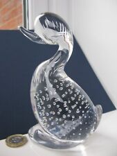 Whitefriars Vintage Art Glass Cute Clear Crystal Duck