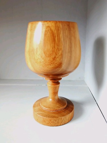 Wooden hand carved goblet - wooden,