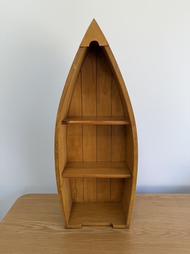 Vintage wooden blue boat - wooden,