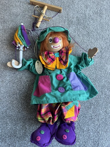 Vintage wooden clown - vintage,