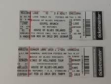 2 Different House Of Blues Orlando Show Tickets - Free Shipping