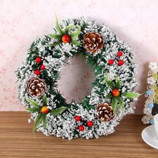Artificial Christmas Wreath Pine Cone Decorative Hanging Xmas Door Wreath 40cm