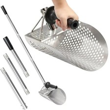 Long Handle Sand Scoop with Shovel for Metal Detecting, Metal Detector at Beach↕