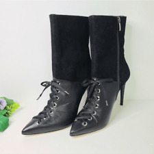 The Shoe Box Womens Boots 40 US 9 Black Sexy Witch Goth Genuine Leather