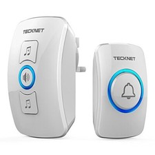 Wireless Doorbell Waterproof Wall Plug-in Door Bell Cordless Chime Kit White