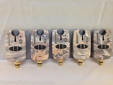 5 NEW CARP CAMO FISHING BITE ALARMS RUNNING RED LEDS DROPBACK + MORE ALARM