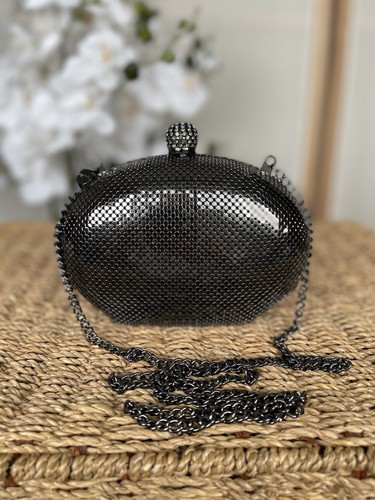 Mimco metal hard clutch - metal, bag