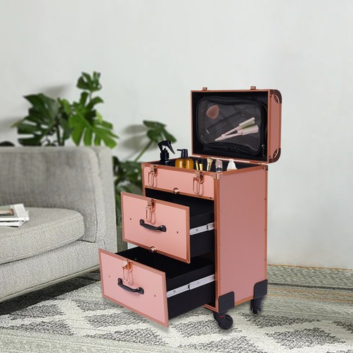 Rolling makeup case - rolling, large