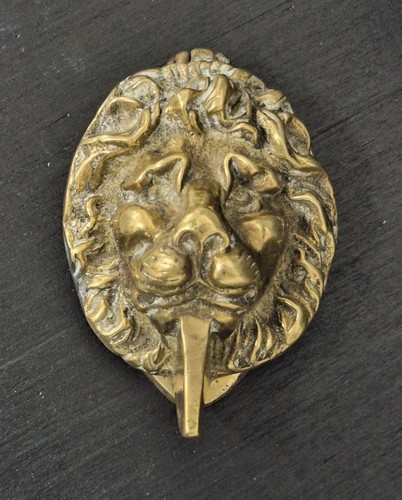 Vintage solid brass lion head - vintage,