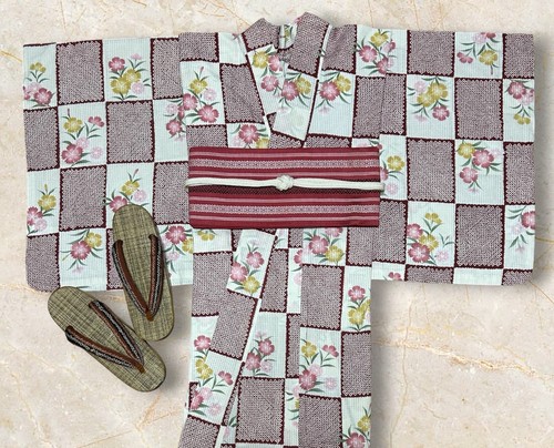 Japanese vintage cotton yukata - vintage,