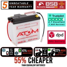 6N4B-2A Atom Motorcycle Battery for Suzuki TS 125 71-97