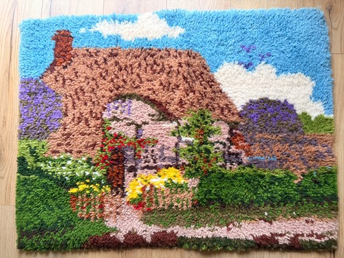 Vintage latch hook cottage - vintage,