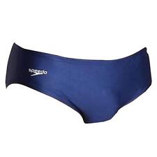 Speedo Solid Elastane Summer Beach Pool Brief Mens Swimming Trunks Navy UK 42
