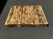 1 sqm Rustic Scorched Wide Pallet Wood Cladding Timber Planks Brand New NO NAILS