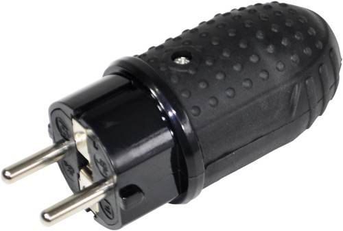 Pin black rubber - black, rewireable
