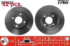 X2 PCS FRONT BRAKE DISC ROTORS