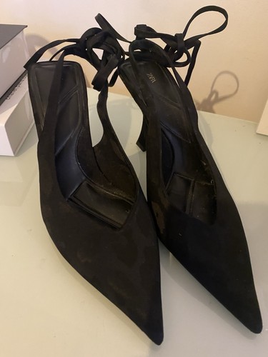 Zara black scrappy heels shoes - zara,
