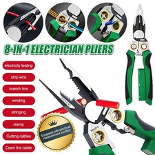 8 in 1 Wire Stripper Wire Stripping Pliers Cable Cutter Electrical Test Tool UK