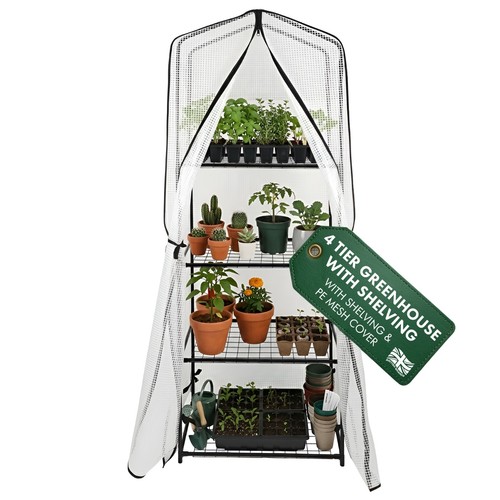 Greenhouse with shelving pe - &,