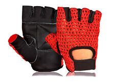 Weight Lifting Gloves Workout Gym Traning Mesh Leather Cycling Bus Driving 