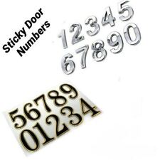 Self Adhesive Door Numbers Chrome Finish 2" Number Letter House Apartment UK 