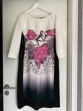 PERUZZI Dress Long Sleeve Dress White & Black Italian Large (14) - BNWOT