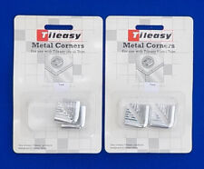 4 (2 PAIRS) TILE TRIM CORNERS 7mm DEPTH, METAL - SILVER COLOURED