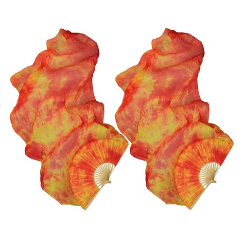 Pair silk belly dance - pair, fan