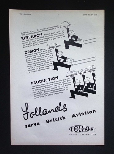 Original 1950 advert folland - original,