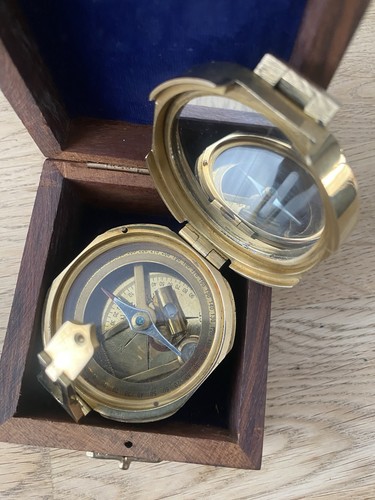 Brass lensatic compass with - lensatic,