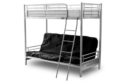Silver metal bunk bed black - metal,
