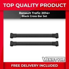 FITS RENAULT TRAFIC 14+ BLACK CROSS BAR SET FOR OUR ALUMINIUM ROOF BARS RACK VAN