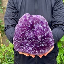 4.9LB Natural Amethyst geode quartz cluster crystal specimen Healing